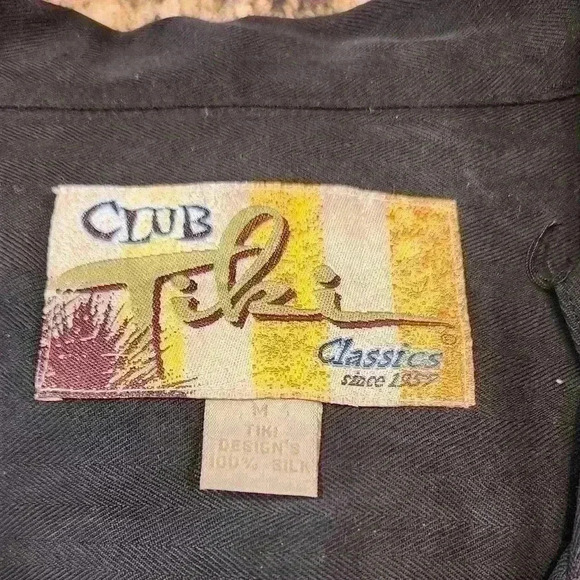 Men's Vintage Club Tiki Classics 100% Silk Hawaiian Vacation Shirt - Picture 7 of 7
